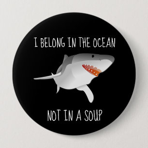 Haaien redden omgeving van vinnen ronde button 4,0 cm