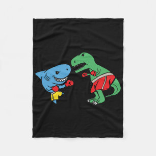 Haaien stompen T-rex Dinosaur Grappig Vechten Boks Fleece Deken