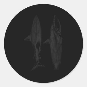 Haaien surfboard vin ontwerp cool surfer oceaan st ronde sticker