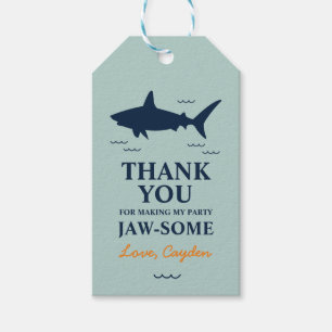 Haaien verjaardagsfeestje Bedankt Cadeaulabel