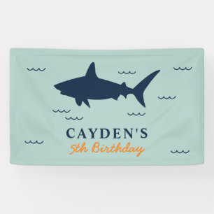 Haaien verjaardagsfeestje spandoek