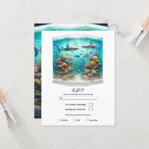 Haaien & Vis Aquatisch Aquarel Aquarium RSVP Kaart