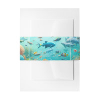 Haaien & Vis Aquatisch Waterverf Aquarium Bruiloft