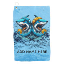 Haaien - Waterpolo kleine handdoek met oog voor ha