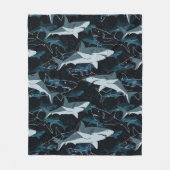 Haaien, zee, zee, vis, roofdieren, dieren, kaak,  fleece deken (Voorkant)