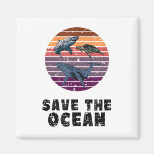 Haaien, Zeeen schildpad, walvis, milieubescherming Magneet