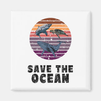 Haaien, Zeeen schildpad, walvis, milieubescherming Magneet