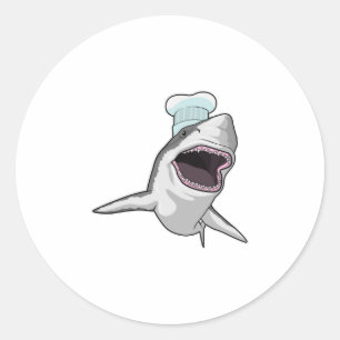 Haaien zoals Cook met Chef-pet Ronde Sticker