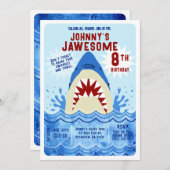 Haaien Zwembad Feest Kaart (Voorkant / Achterkant)