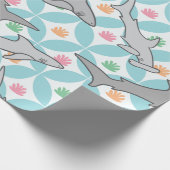 Haaien zwemmen de Mid Century Current Cadeaupapier (Hoek)