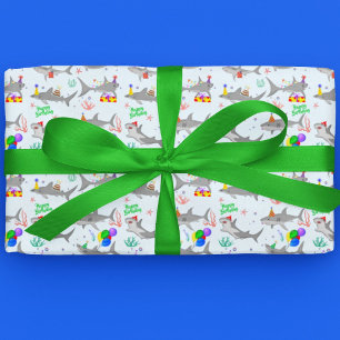 Haaienfeestjes Inpakpapier Vel