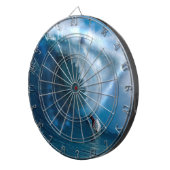 Haaiengezicht surfer oceaanblauwe lucht dartbord (Voorkant Rechts)