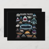 haaiengezichten die u wilt ontmoeten aankondigingskaart (Voorkant / Achterkant)
