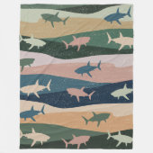  HAAIENGOLF FLEECE DEKEN (Voorkant)