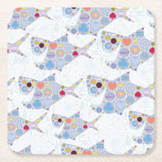 haaienmuismat vierkante kartonnen onderzetter