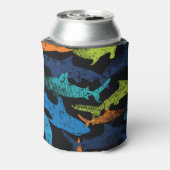 Haaienpatroon, modern urban blikjeskoeler (Blikje Achterkant)