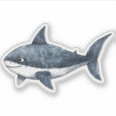 Haaientekening Klein Sticker (Voorkant)
