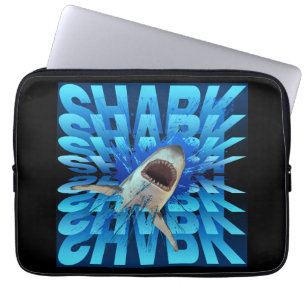 haaienteksteffect typografie laptop sleeve