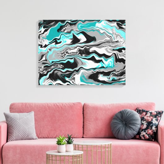 Haaienvinnen Abstracte kunst Canvas Afdruk (Insitu (Woonkamer))