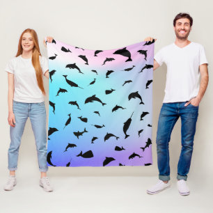 haaienvis op gradiënt oceaan fleece deken