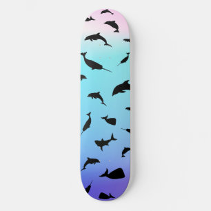 haaienvis op gradiënt oceaan skateboard