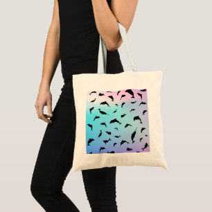 haaienvis op gradiënt oceaan tote bag