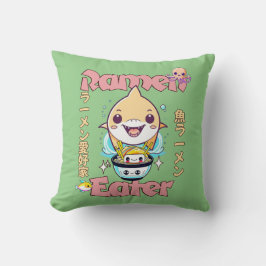Haaienvis Ramen Eater - Aziatische voedselliefhebb Kussen