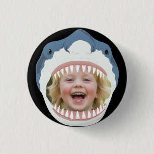Haaienvoer Je Foto Gegeten Door Haaien Ronde Button 3,2 Cm