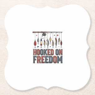 Haak aan vrijheid Patriotisch T-shirt-ontwerp voor Kartonnen Onderzetters