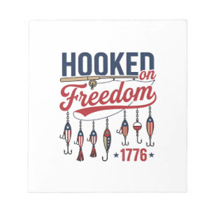 Haak aan vrijheid patriottisch T-shirt ontwerp voo Notitieblok