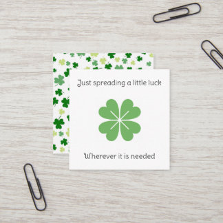 Haak Clover Bedel Verspreidt Geluk Karma Kaarten Vierkante Visitekaartje