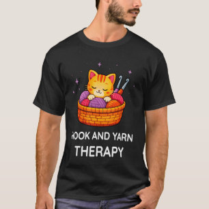 Haak en garen therapie grappige haakliefhebber t-shirt