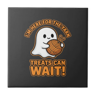 Haak Geest Garen Halloween Ontwerp Tegeltje