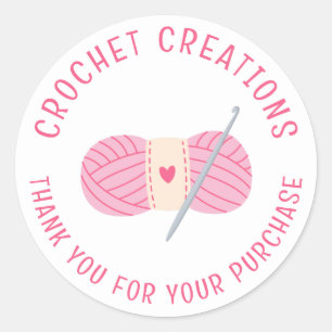 Haak Haakwerk Bedankt Custom Small Business Ronde Sticker