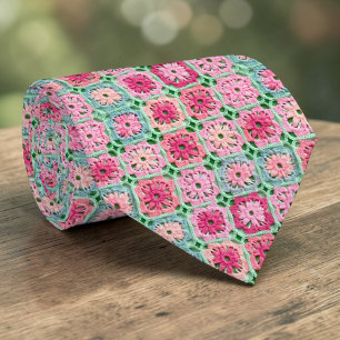 Haak halsdoek met Granny Square uit de jaren 70 Stropdas