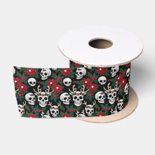 Haak kerstschedels met poinsettia's lint