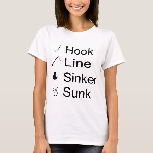 Haak, Lijn, Sinker, Gezonken T-shirt (Voorkant)