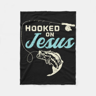 Haak op Jezus Byss Vissen Christelijk Religieus Go Fleece Deken