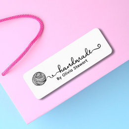 Haak sticker met garen en Custom name