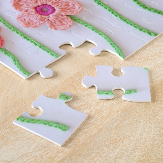 haakbloem veld puzzel legpuzzel (Zijkant)