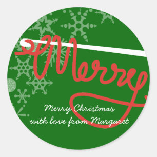 Haakhaak Vrolijk kerstgaren cadeau label sticker