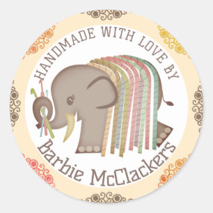 Haakhaken wollig garen olifant cadeau sticker