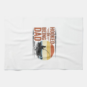 Haakjes Op Vader Zijn Vintage Vis T-Shirt Ontwerp_ Theedoek