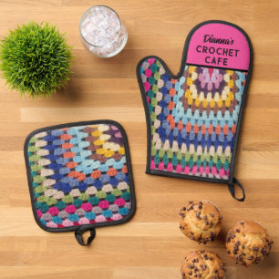 Haakminnaar cadeau! Custom schattig Ovenwant & Pannenlap Set