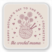 Haakmoeder haak mama gelukkige moeders dag sticker (Voorkant)