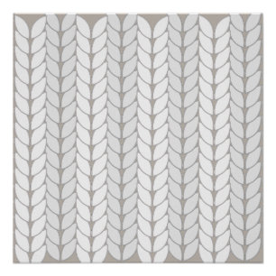 Haakpatroon beige neutraal glanzend Poster Perfect Poster