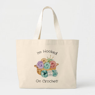 Haakverslaafd Gepersonaliseerd Grote Tote Bag