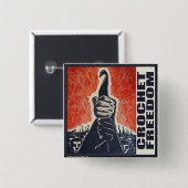 Haakvrijheid - knop vierkante button 5,1 cm (Voorkant /achterkant)