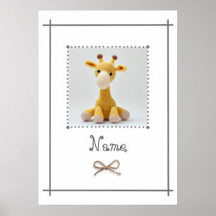 Haakwerk Giraffe Babykamer Minimalistische Muurkun Poster