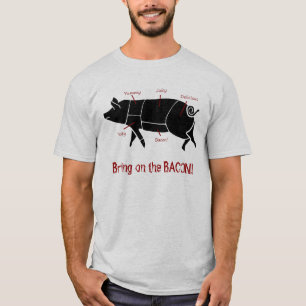 Haal de Bacon Funny Pig Butcher-kaart op T-shirt